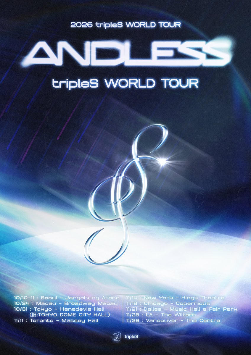 2026 tripleS World Tour ANDLESS official poster